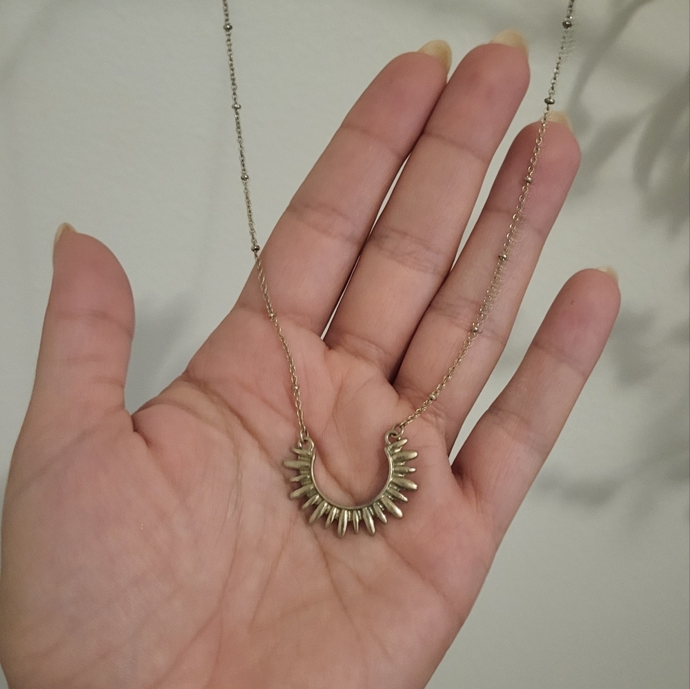 Gold Sun Pendant Necklace - Picture 3 of 3